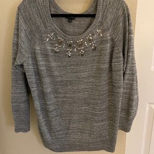 {torrid} jewel collar gray pullover sweater